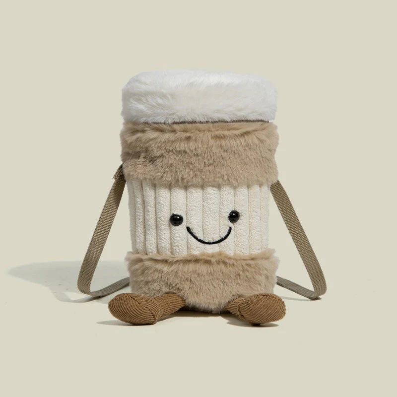Cute Happy Coffee Mug Holder Plush Bag - Image 3