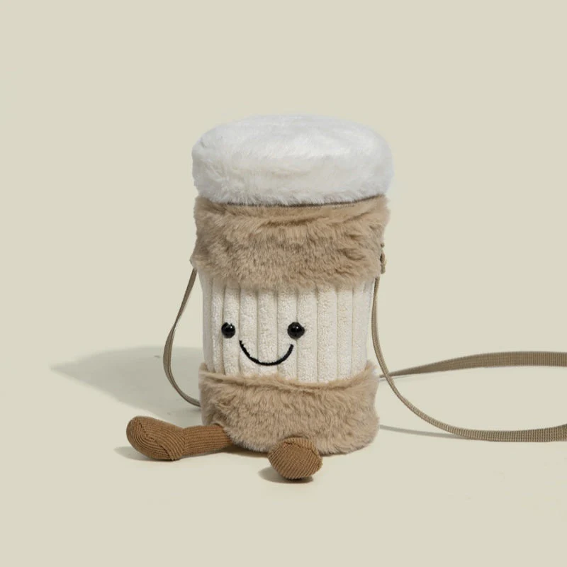Cute Happy Coffee Mug Holder Plush Bag - Image 6