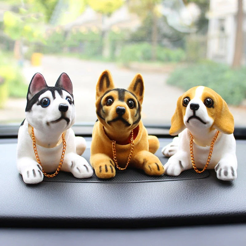 Cute Head Shaking Dogs Car Decor
