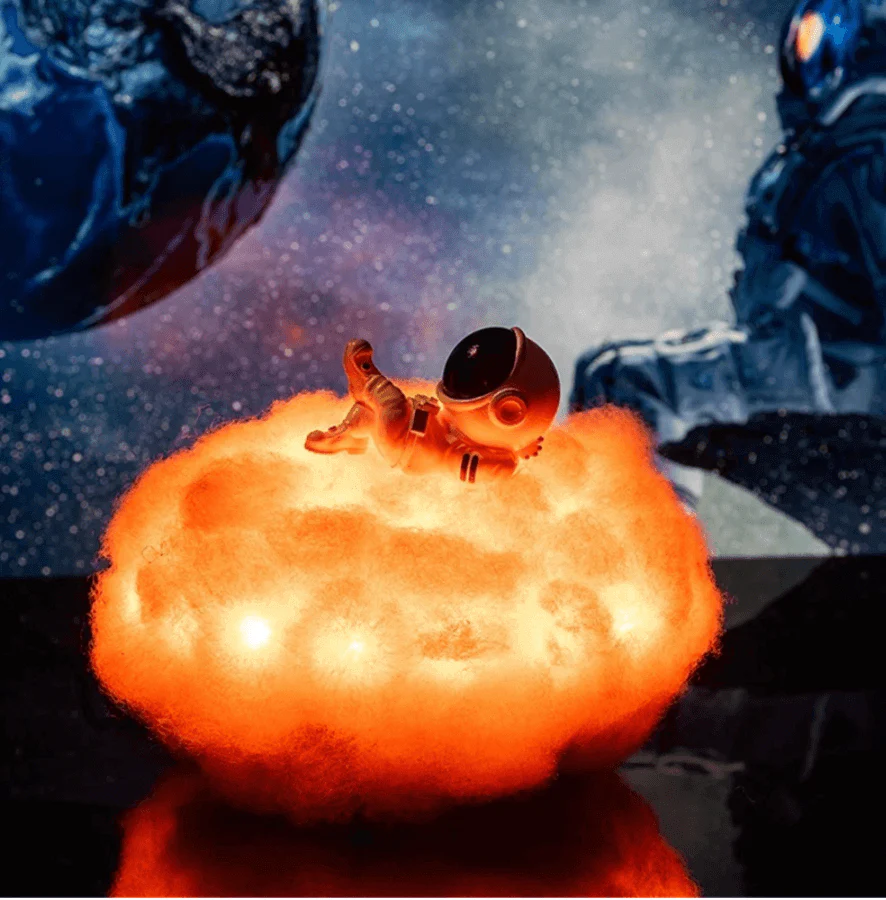 Cute LED Colorful Clouds Astronaut Lamp With Rainbow Effect - Image 3