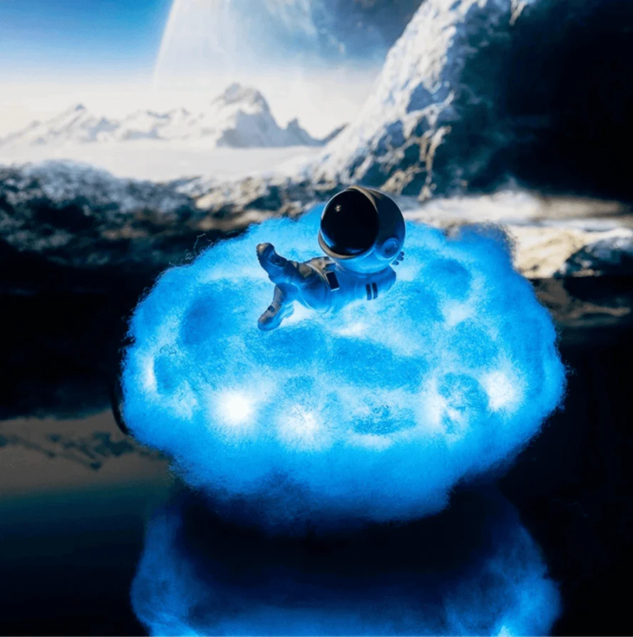 Cute LED Colorful Clouds Astronaut Lamp With Rainbow Effect - Image 5