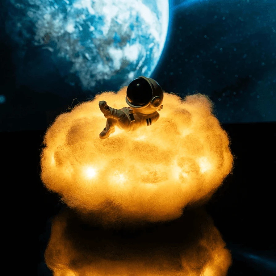 Cute LED Colorful Clouds Astronaut Lamp With Rainbow Effect - Image 6