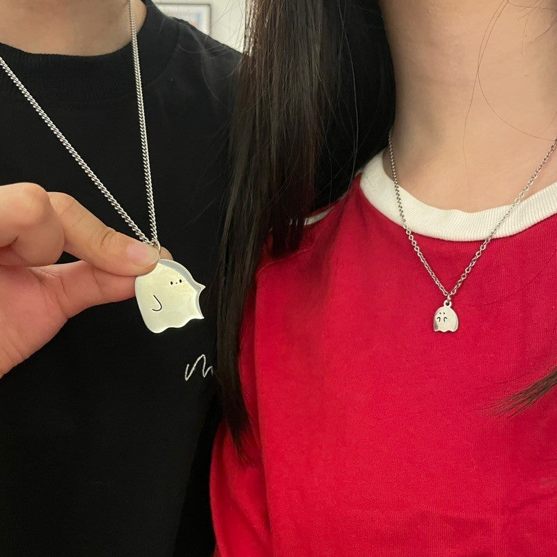 Cute Little Ghost Couple Necklace - Image 3