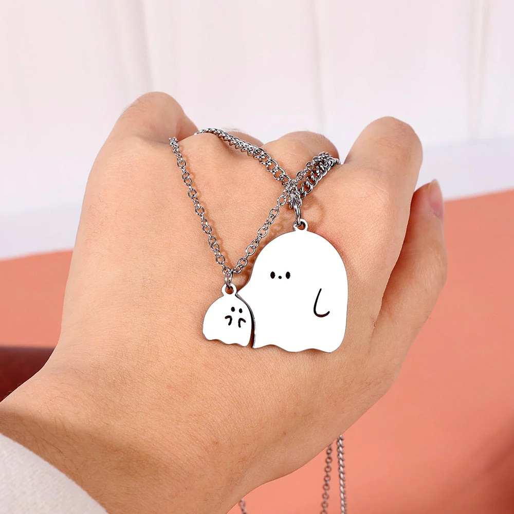 Cute Little Ghost Couple Necklace - Image 4