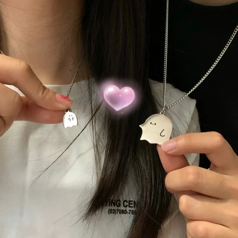 Cute Little Ghost Couple Necklace - Image 5