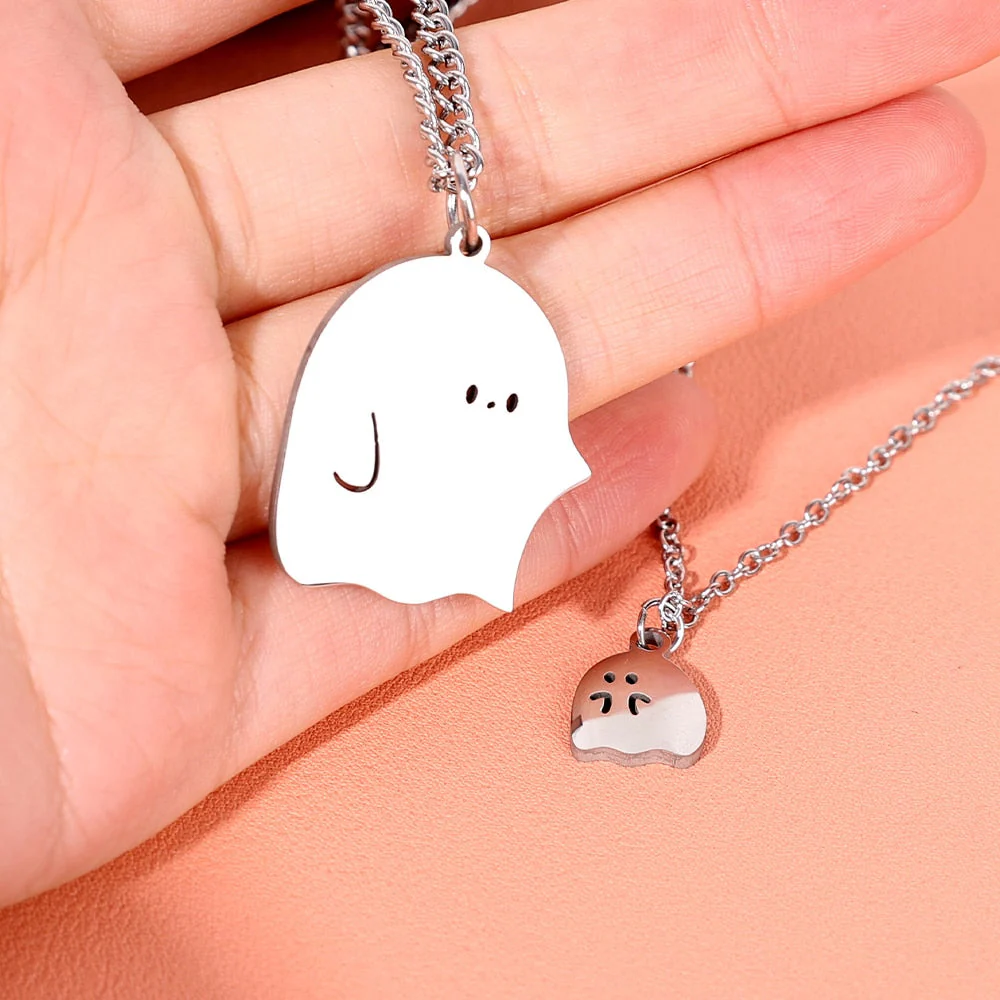 Cute Little Ghost Couple Necklace - Image 6