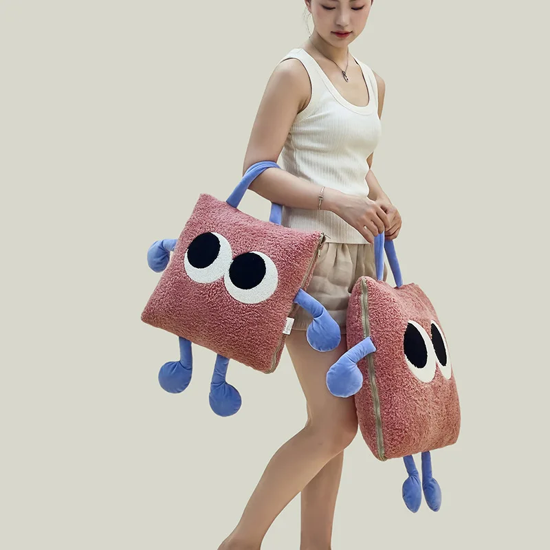 Cute Monster Portable Soft Throw Pillow Blanket - Image 5