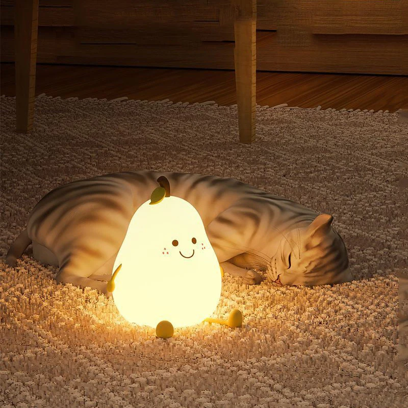 Cute Pear Bedside Touch Night Lamp - Image 2