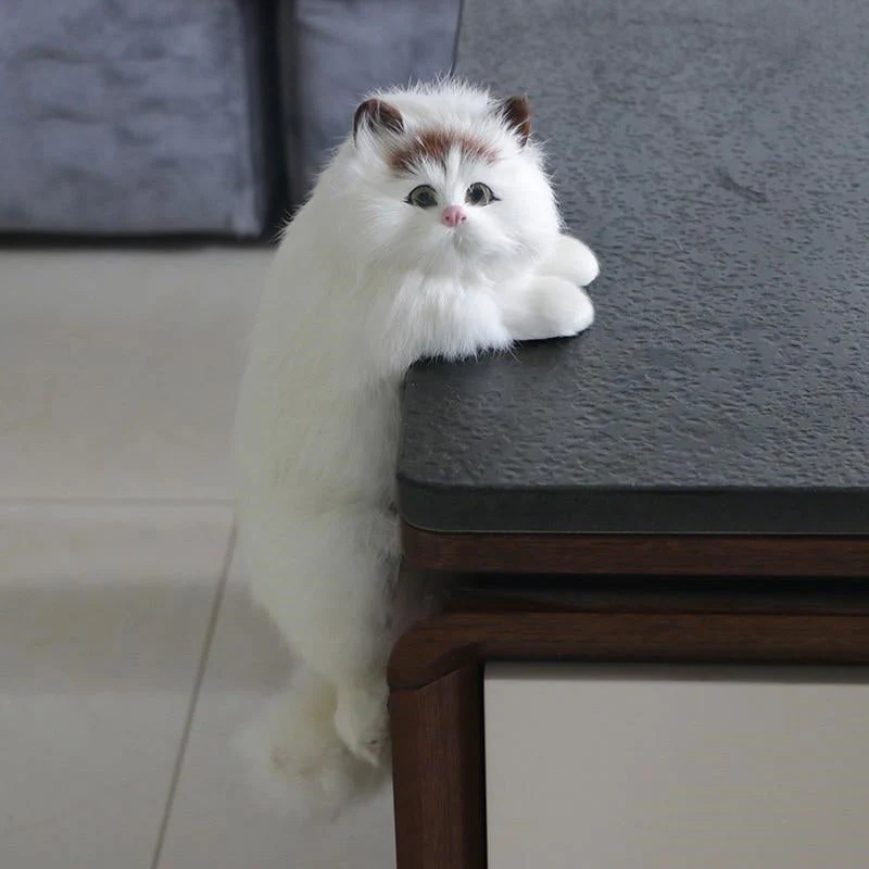 Cute Plush Cat Home Desk Figurine Decor