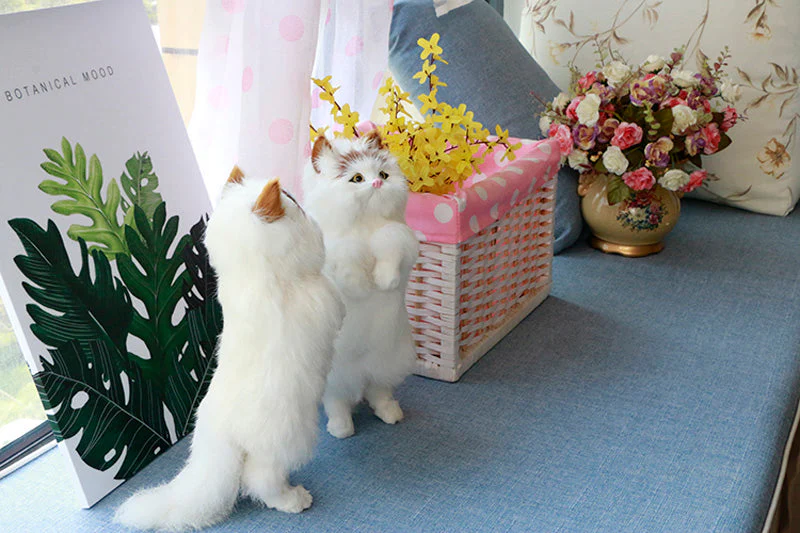 Cute Plush Cat Home Desk Figurine Decor - Image 5