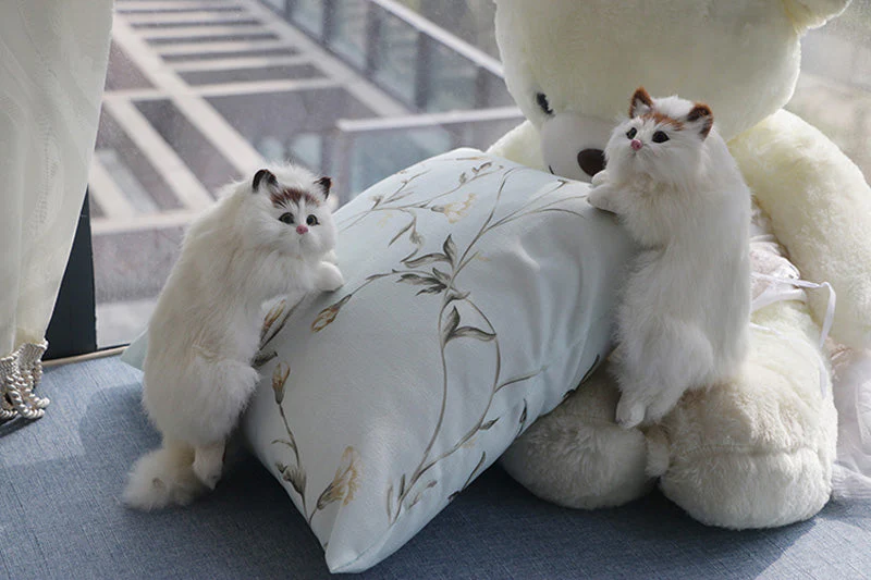 Cute Plush Cat Home Desk Figurine Decor - Image 9
