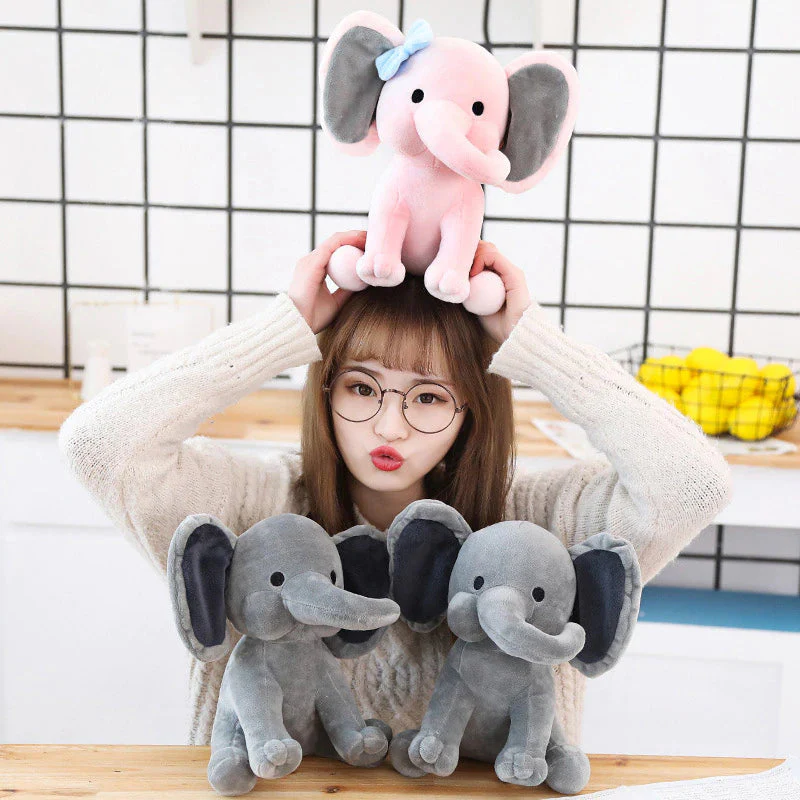 Cute Plush Grey Elephant Pillow Dolls for Baby - Image 2