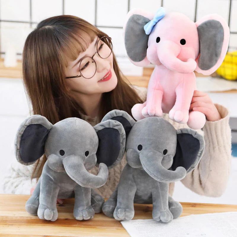 Cute Plush Grey Elephant Pillow Dolls for Baby - Image 5