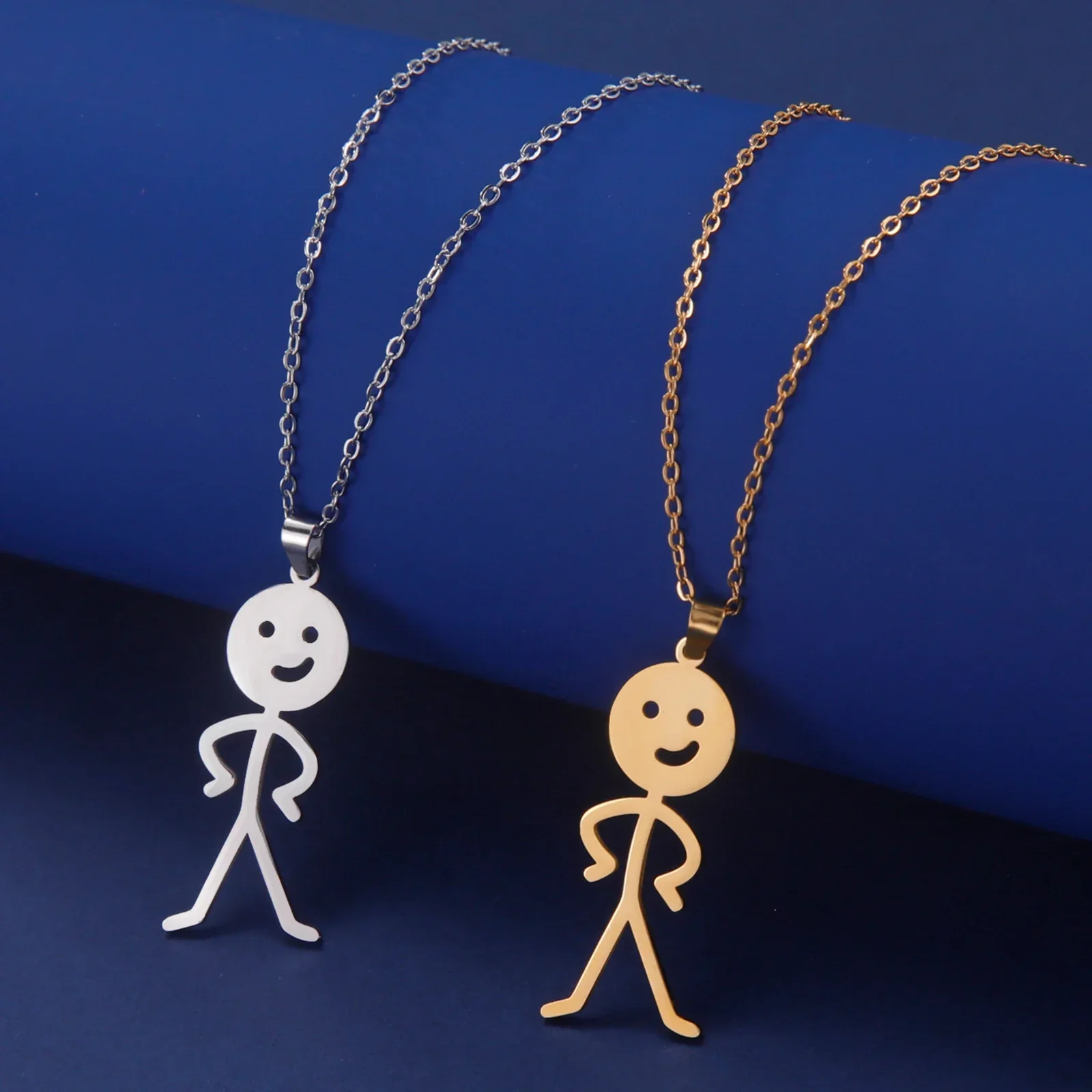 Cute Punk Funny Middle Finger Stickman Necklace - Image 13