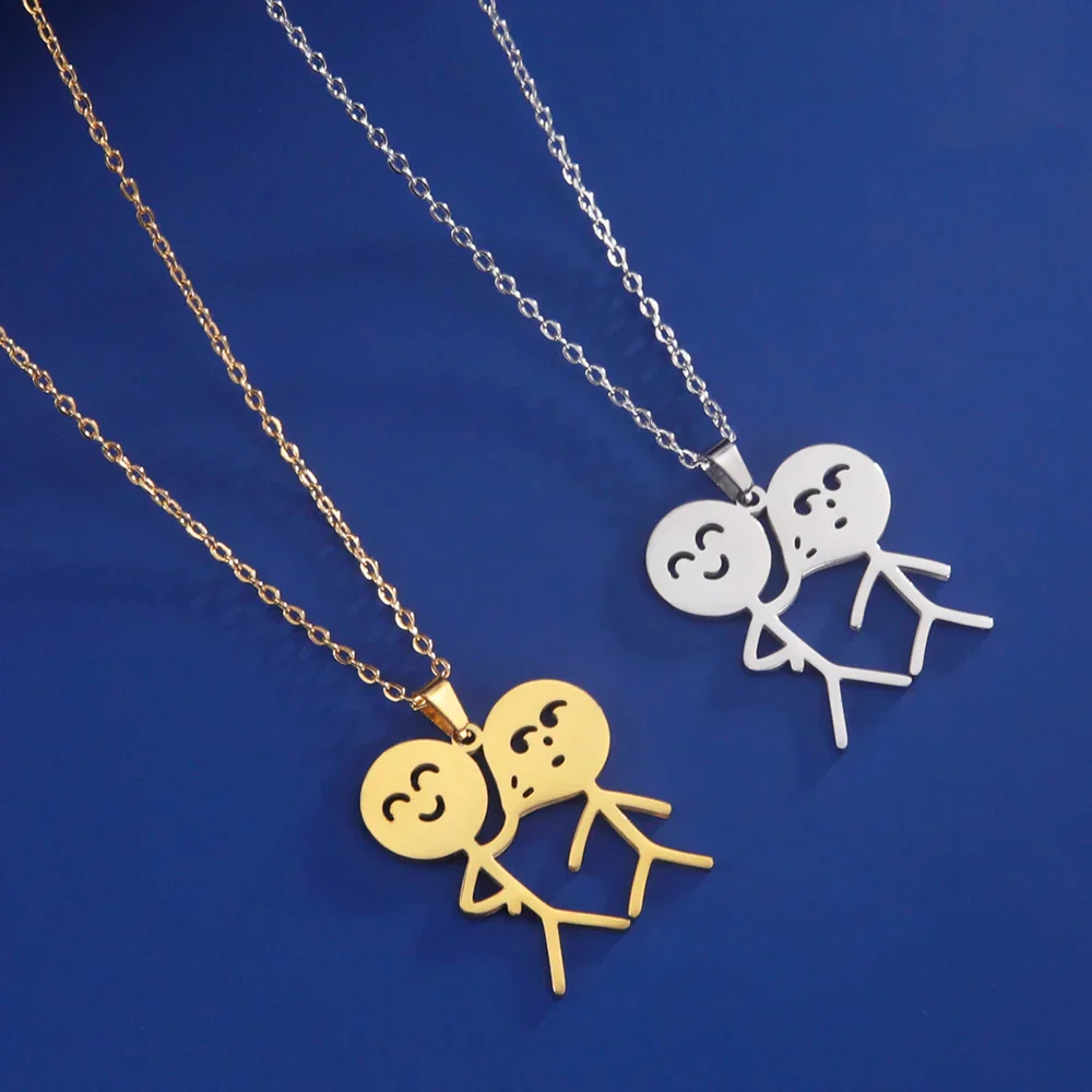Cute Punk Funny Middle Finger Stickman Necklace - Image 14