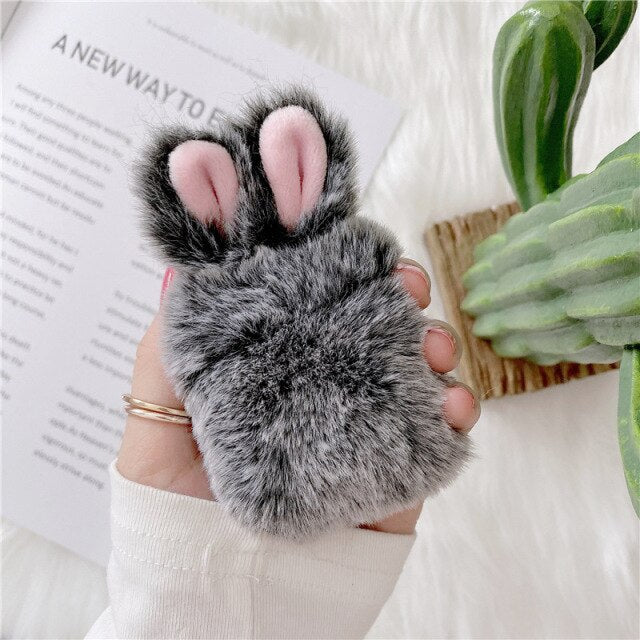 Cute Rabbit Ears Plush AirPods Case - Image 10