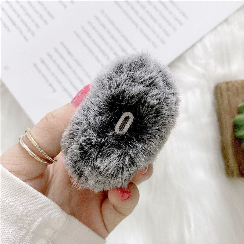 Cute Rabbit Ears Plush AirPods Case - Image 7