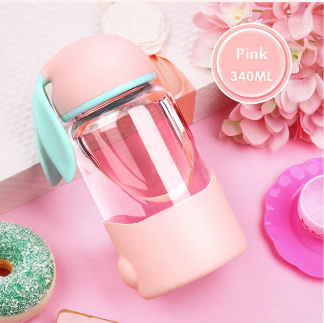 Cute Rabbit Glass Milk Cup for Kids - Image 3