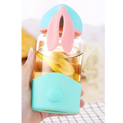 Cute Rabbit Glass Milk Cup for Kids - Image 4
