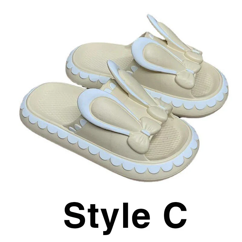 Cute Rabbit Low Wedge Women Slippers - Image 4