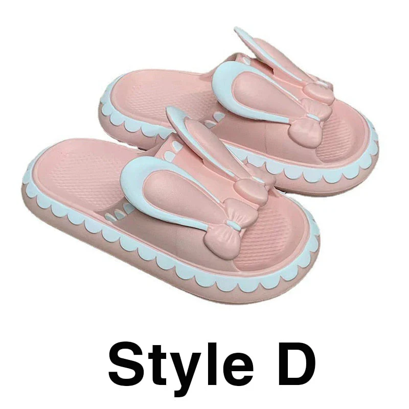 Cute Rabbit Low Wedge Women Slippers - Image 6