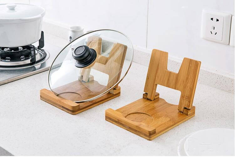 Cutting Board Foldable wooden pot lids holder - Image 7