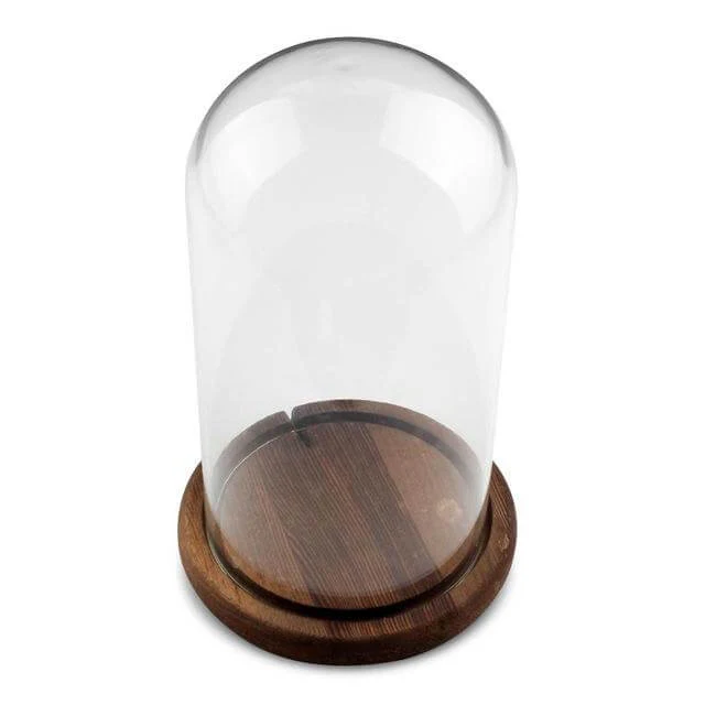 Christmas Cylinder Glass Dome Display with Wooden Base - Image 2