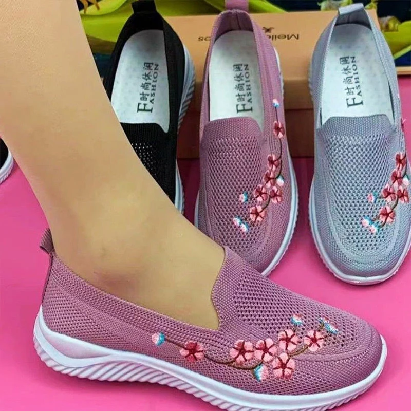 Daily Walk Lightweight Breathable Floral Sneakers - Image 2