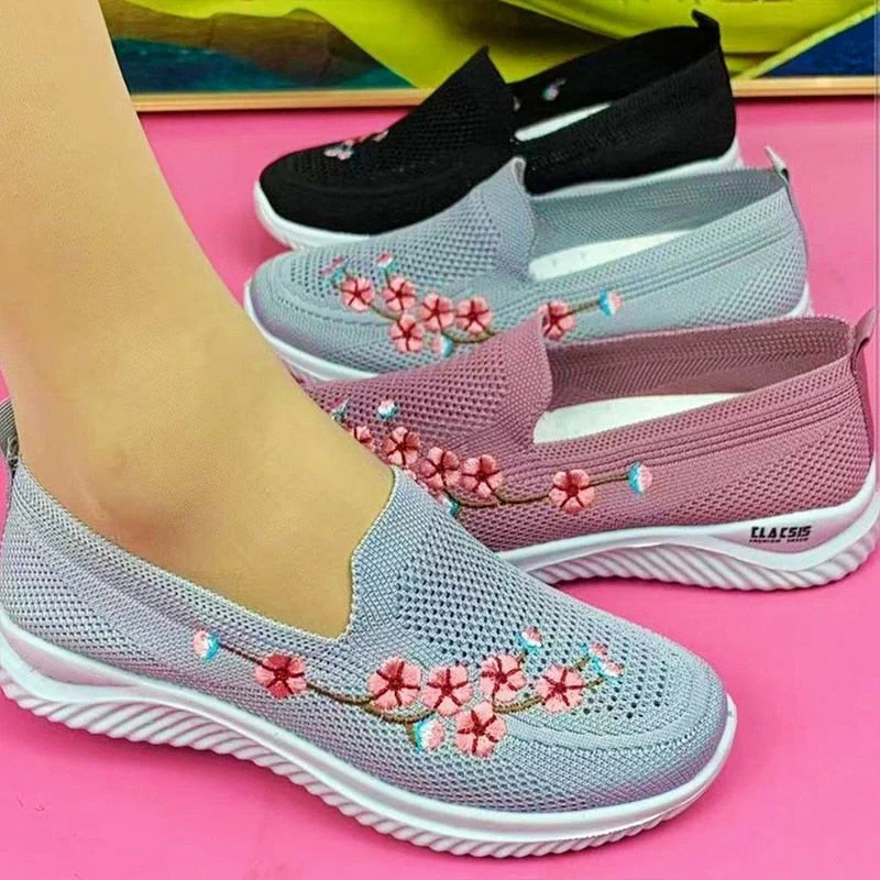 Daily Walk Lightweight Breathable Floral Sneakers - Image 3