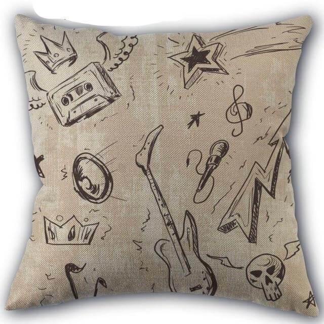 Decorative Comfy Musical Notes Pillow Case - Image 20