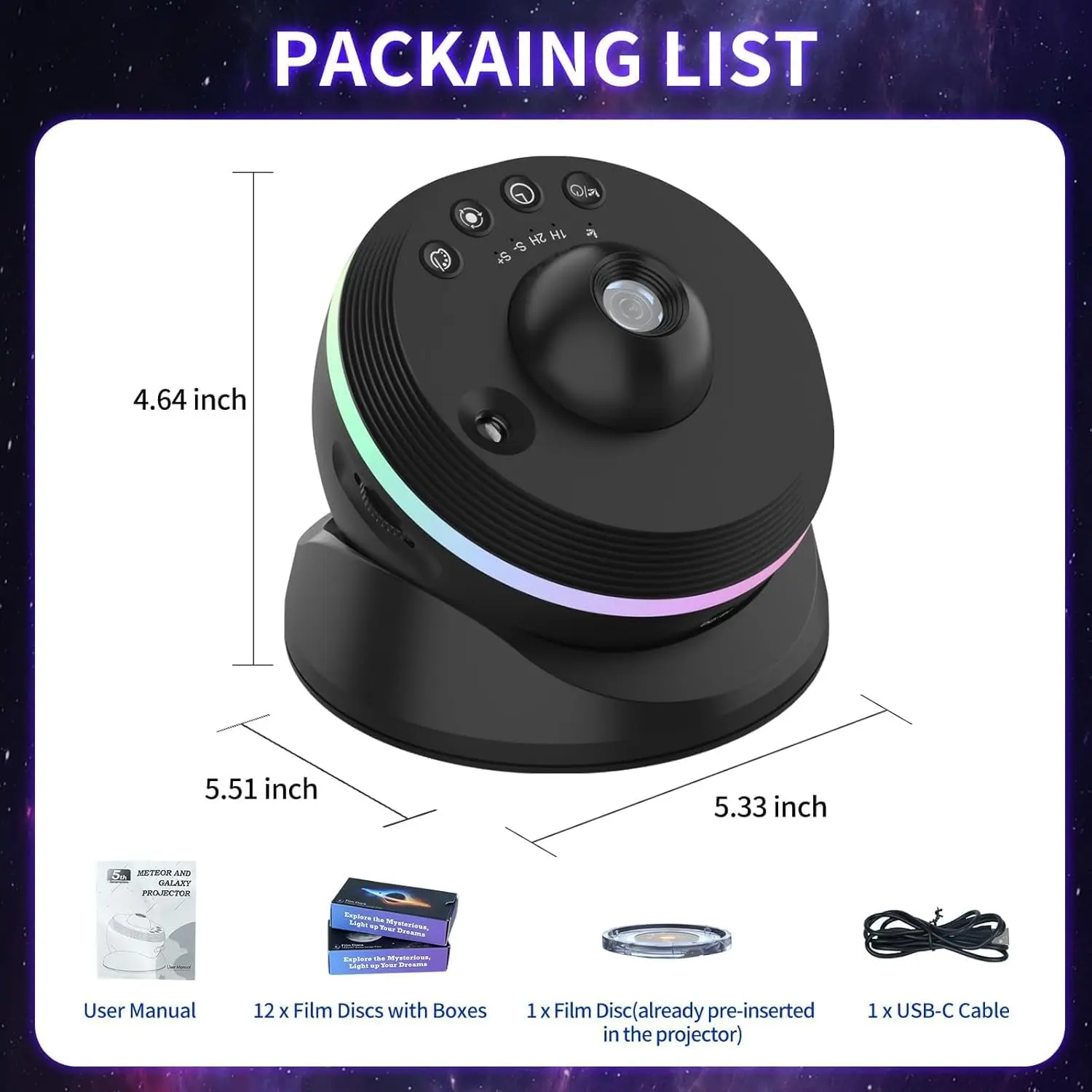 Deep Universe HD LED Projector - Image 6