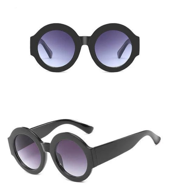 Designer Red Green Black Circle Sun Glasses - Image 4