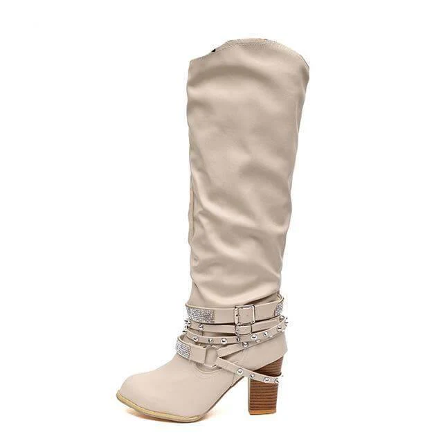 Designer Stylish Mid-calf Non-slip Female Boots - Image 2