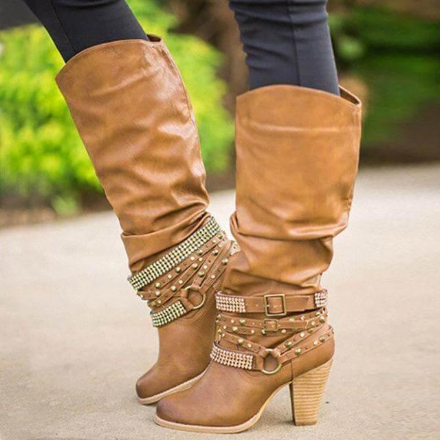 Designer Stylish Mid-calf Non-slip Female Boots - Image 3