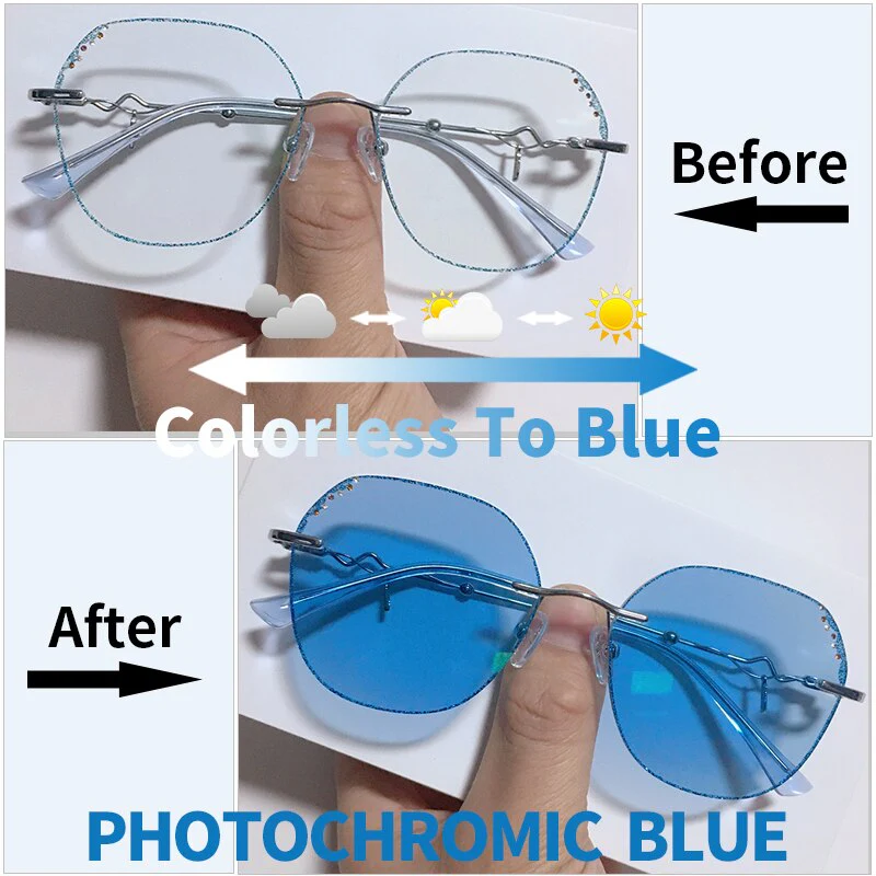 Diamond Sight Rimless Fashion Eyeglasses - Image 2