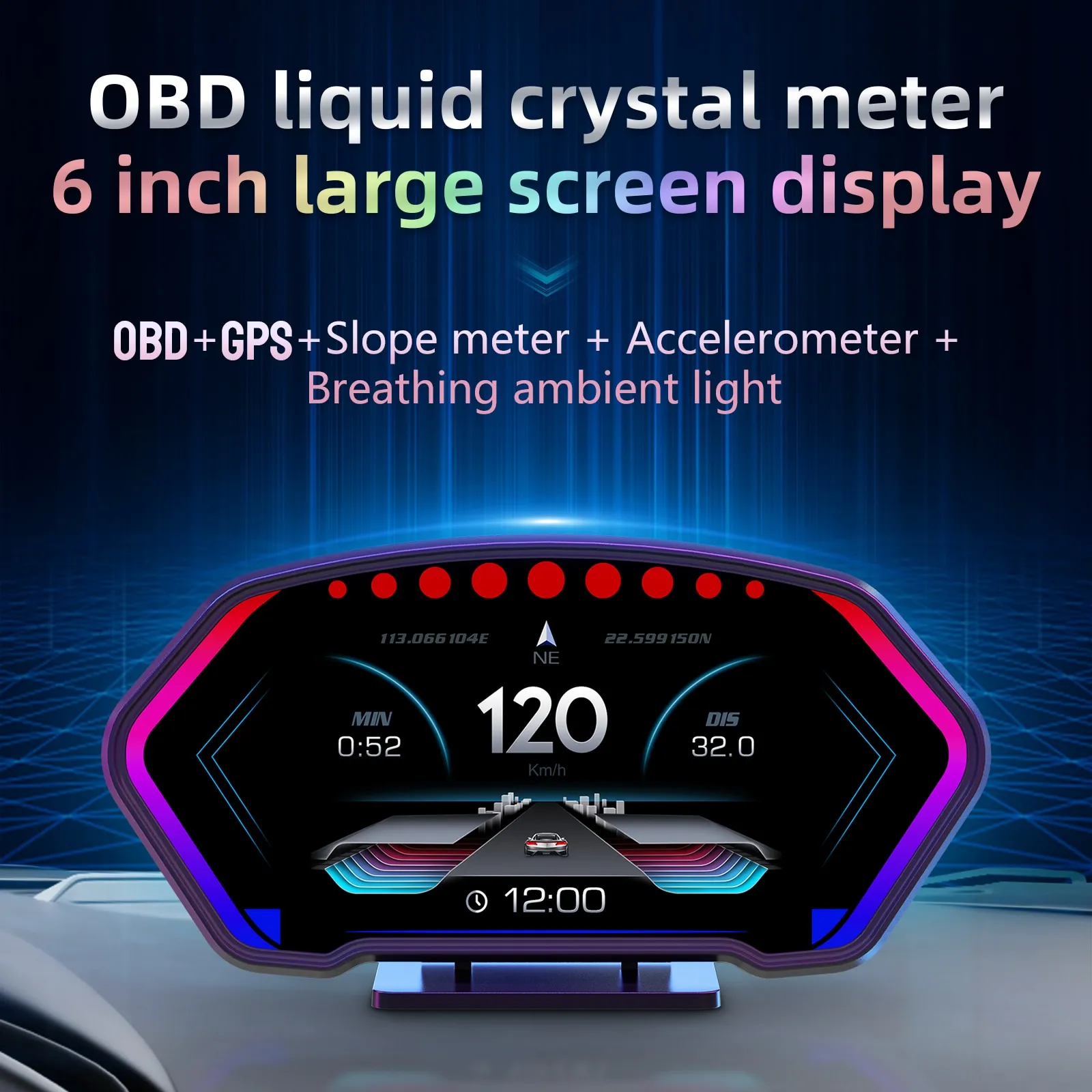Digital Car Head-Up Crystal Display Speedometer - Image 3