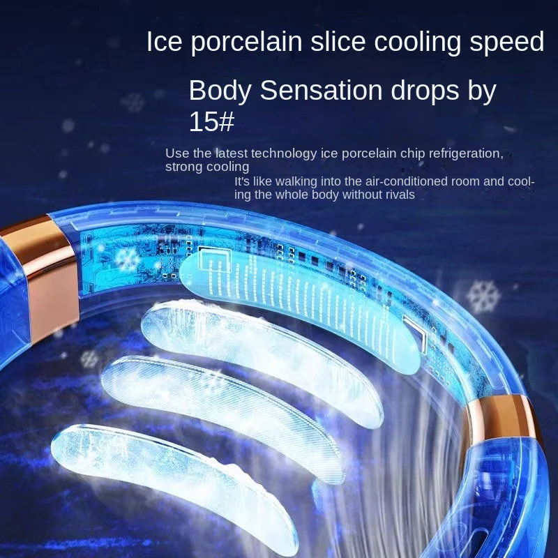 Digital Display Wearable Neck Fan - Image 2