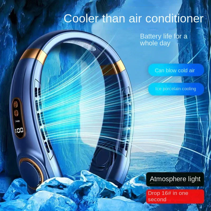 Digital Display Wearable Neck Fan - Image 4