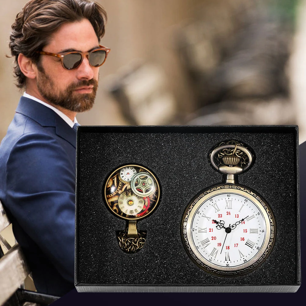 Digital Stainless Steel Pocket Watch Gift Set - Image 21