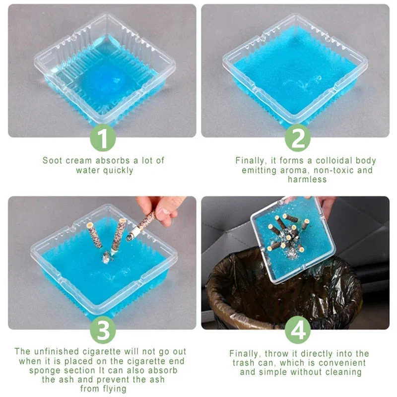 Disposable Practical Ashtray Odor Removal Clean Air Sand Gel - Image 3