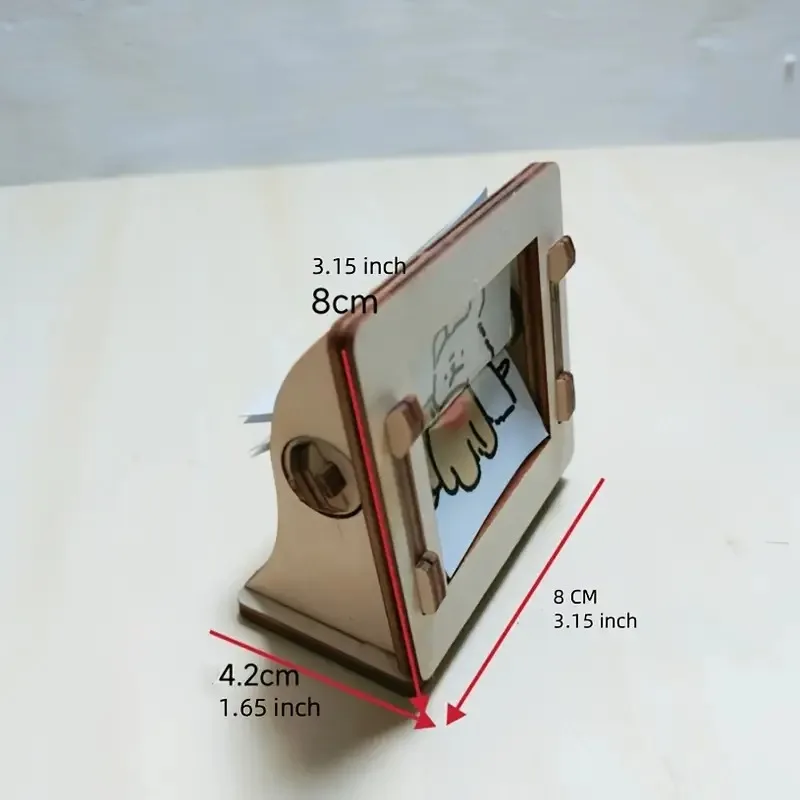 DIY Wooden Hand-Cranked Animation Machine Desktop Decor Kit - Image 4