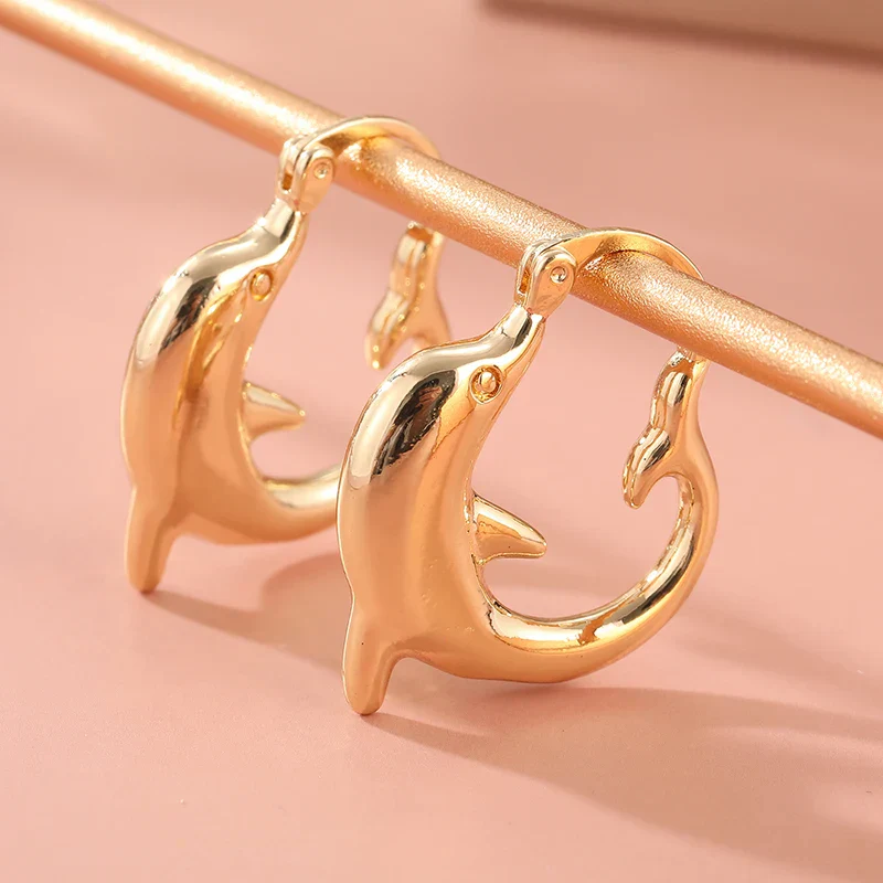 Dolphin Hoop Ocean Inspired Earrings - Image 2