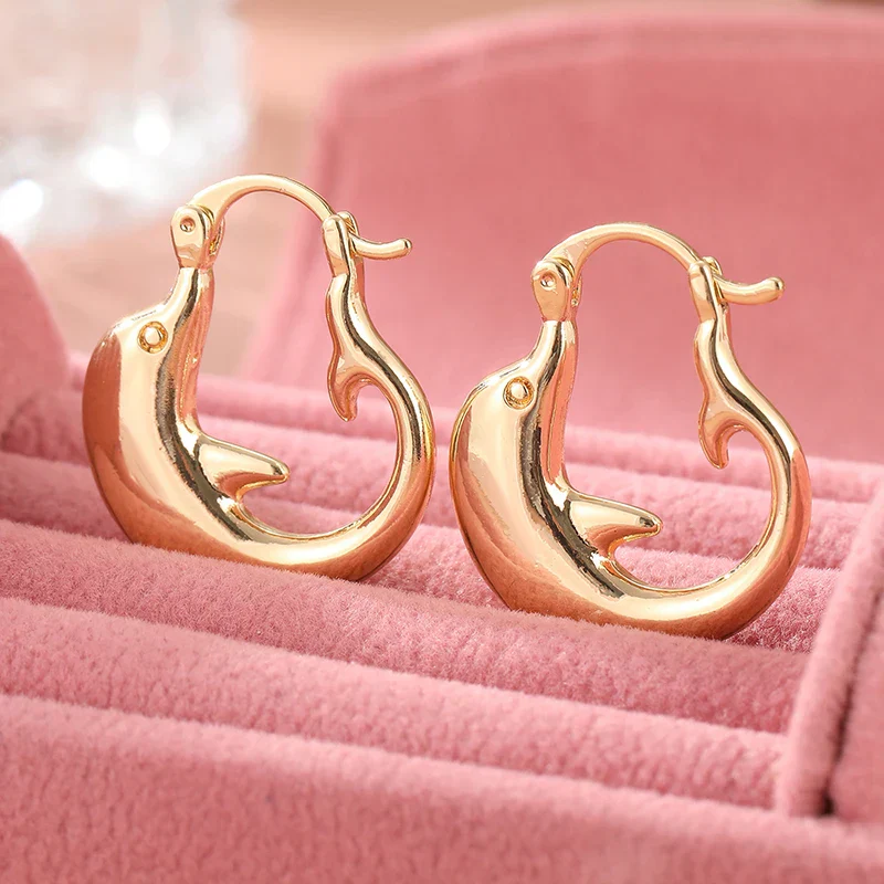Dolphin Hoop Ocean Inspired Earrings - Image 4