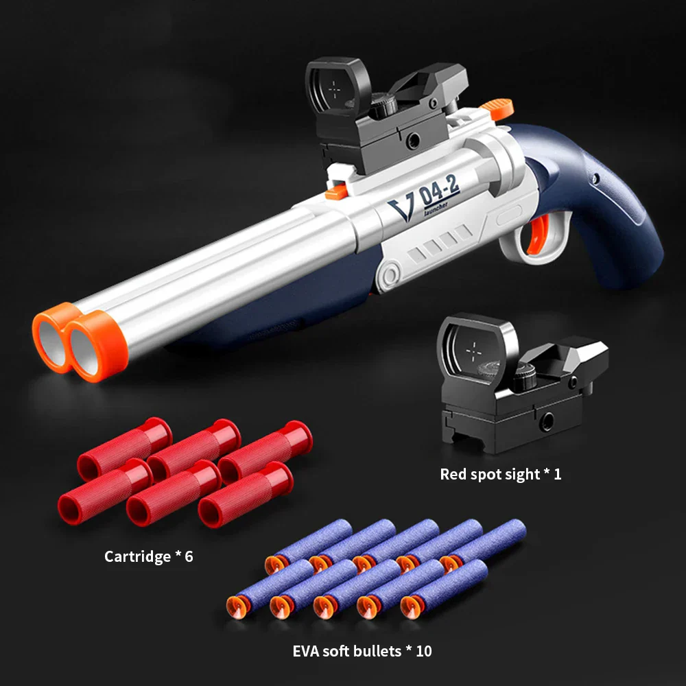 Double Barrel Soft Bullet Launcher Toy Gun - Image 6