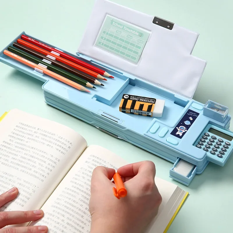 Double-Sided Creative Calculator Cute Kids Pencil Case - Image 2