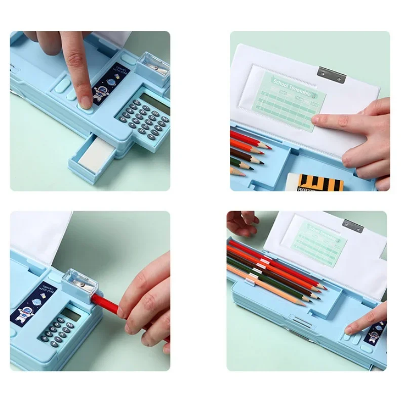Double-Sided Creative Calculator Cute Kids Pencil Case - Image 4