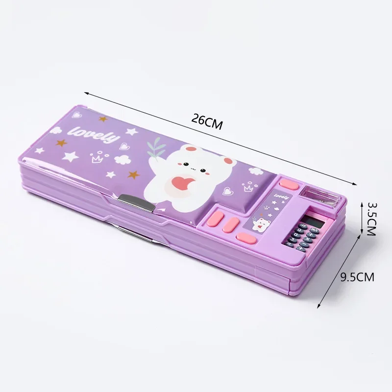 Double-Sided Creative Calculator Cute Kids Pencil Case - Image 8
