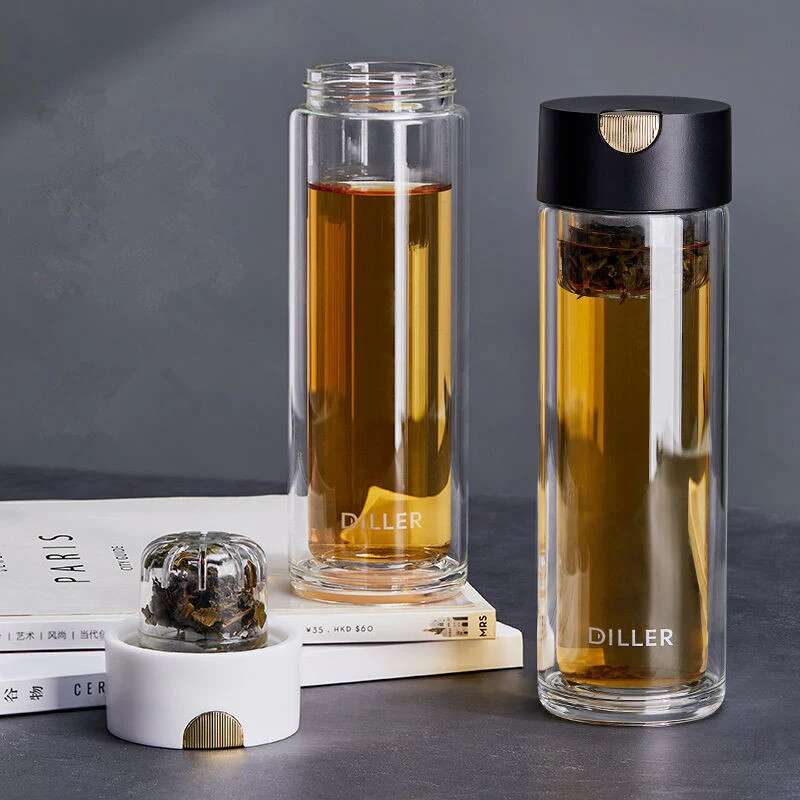 Double Wall Glass Magnetic Tea Infuser Bottle - Image 3