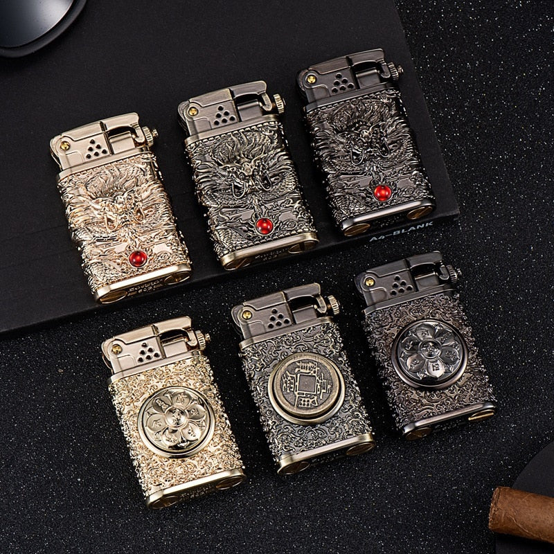 Dragon Wings Brass Kerosene Lighter - Image 2