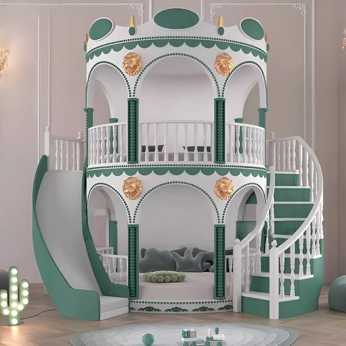 Dream Castle Majestic Slide Kids Bunk Bed - Image 6